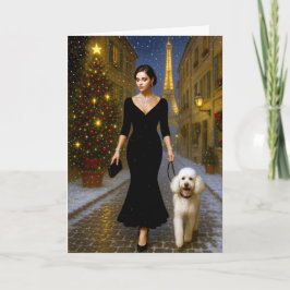 Tarjeta Festiva Standard Poodle Holiday Card