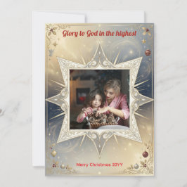 Tarjeta Festiva Star of Bethlehem Christian Photo Christmas