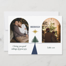 Tarjeta Festiva Star of Bethlehem Religious Two Photo Christmas