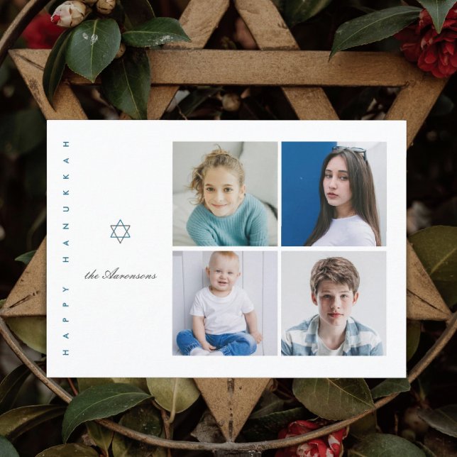 Tarjeta Festiva Star of David Photo Hanukkah Card (Subido por el creador)