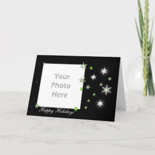 Tarjeta Festiva Star Sparkle Holiday Black (fotograma)