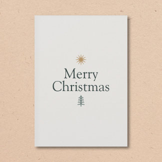Tarjeta Festiva Star & Tree Minimalist Christmas Card