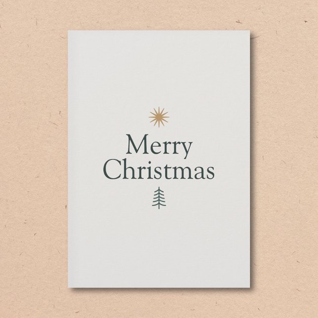 Tarjeta Festiva Star & Tree Minimalist Christmas Card (Star & Tree Minimalist Christmas Card)