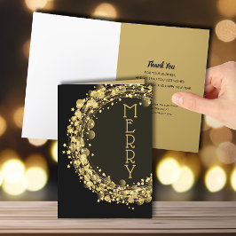 Tarjeta Festiva Star Wreath Black Merry Christmas Business