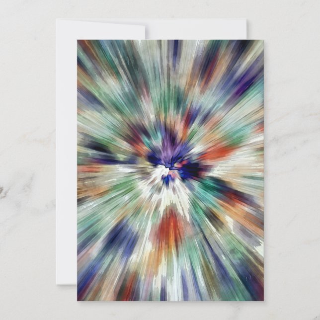 Tarjeta Festiva Starburst Tie Dye (Anverso)