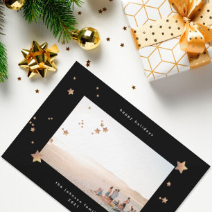 Tarjeta Festiva Starry Premium Black Onyx Navidades Fotografía fel