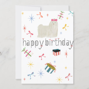 Tarjeta Festiva Starry Sparkle Cute Puppy