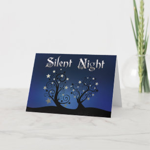 Tarjeta Festiva Starry Trees Silenciosa Noche