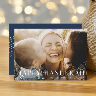 Tarjeta Festiva Starry Wish Elegante foto de Hanukkah