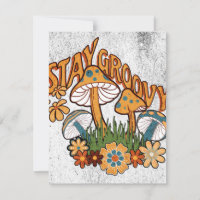 Stay Groovy 60's - hongos y flores retro