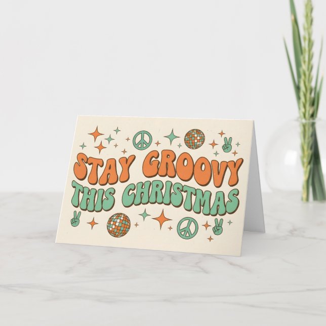 Tarjeta Festiva Stay Groovy This Christmas (Anverso)