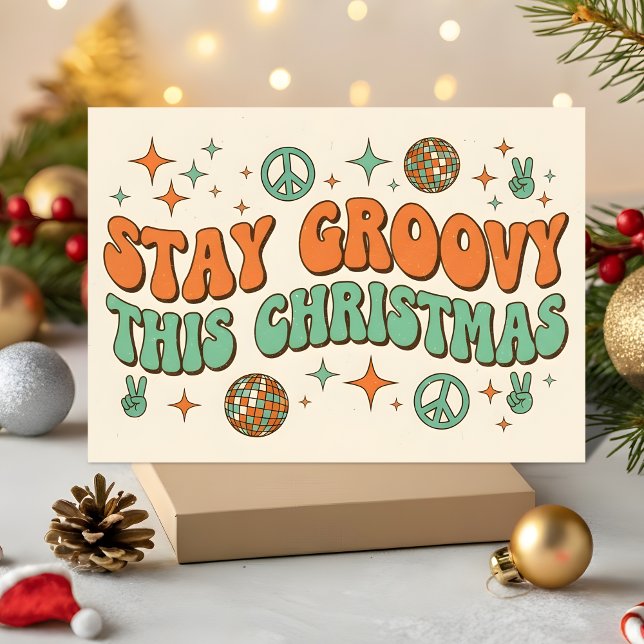 Tarjeta Festiva Stay Groovy This Christmas (Subido por el creador)