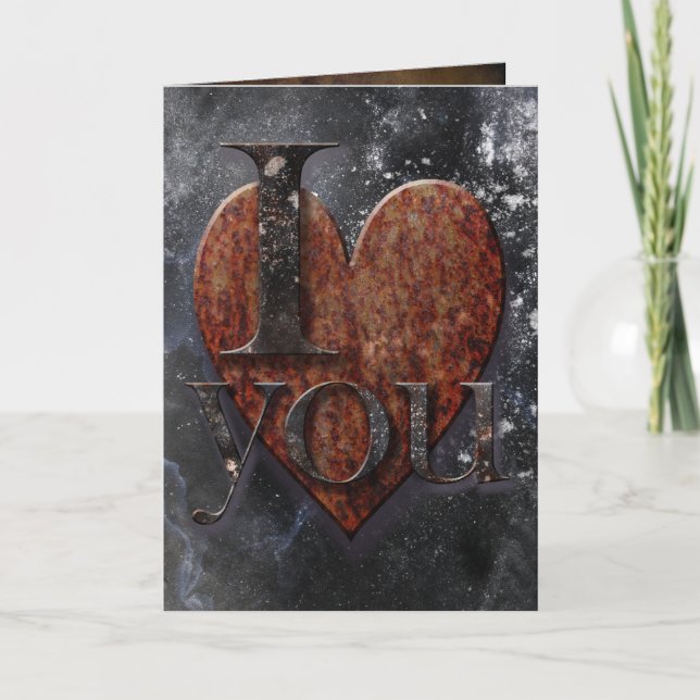 Tarjeta Festiva Steampunk I Love You Valentine (Anverso)