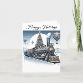 Tarjeta Festiva Steampunk Wonderland Navidades Express