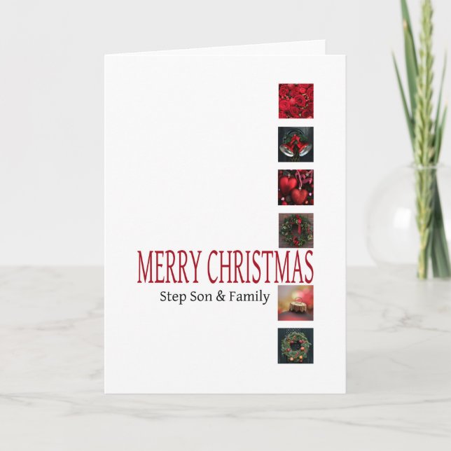 Tarjeta Festiva Step Son and Family Merry Christmas card (Anverso)