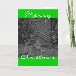 Tarjeta Festiva Stereoview - Navidades patrióticos alrededor de 19