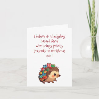Tarjeta Festiva Steve the Hedgehog – Funny Atheist christmas card