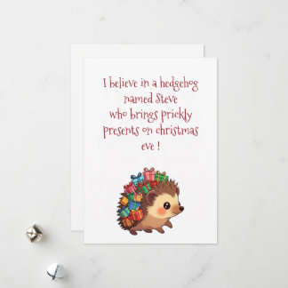 Tarjeta Festiva Steve the Hedgehog – Funny Atheist christmas card