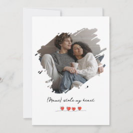 Tarjeta Festiva Stole My Heart Valentine's Day Photo Personalized