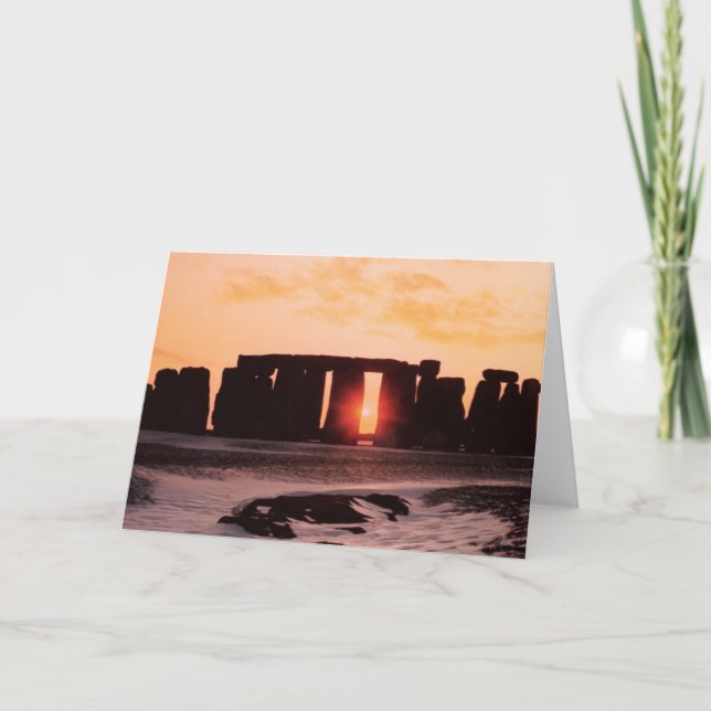 Tarjeta Festiva Stonehenge, solsticio de invierno (Anverso)