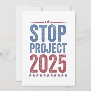 Tarjeta Festiva Stop Project 2025 Patrocinio estadounidense Trump 