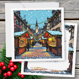 Tarjeta Festiva Strasbourg, France Christmas Market Personalized