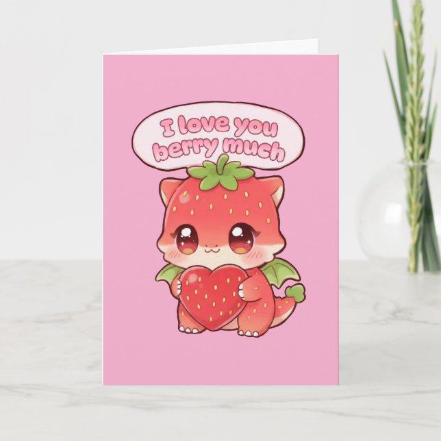 Tarjeta Festiva Strawberry Valentine  (Anverso)