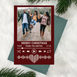 Tarjeta Festiva Streaming Music Red Player Photo Navidades
