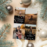 Tarjeta Festiva String Luces Collage de fotos de Navidades merry B<br><div class="desc">Tarjeta de collage de fotos para Navidades merry y brillantes impresa con luces de cuerda pastel en rojo,  rosa,  menta y amarillo con mora y brillante en un guión virgen y giratorio.</div>