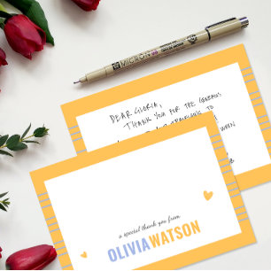Tarjeta Festiva Stripe Nombre Personalizado Gracias Apreciación