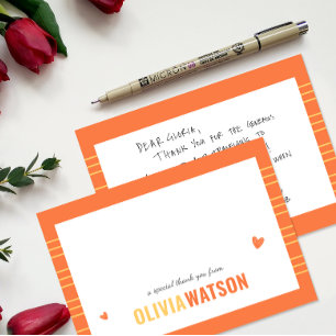 Tarjeta Festiva Stripe Nombre Personalizado Gracias Apreciación