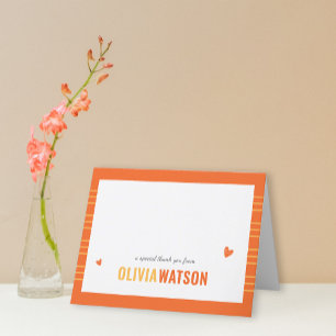 Tarjeta Festiva Stripe Personalized Gracias Apreciación Doblada