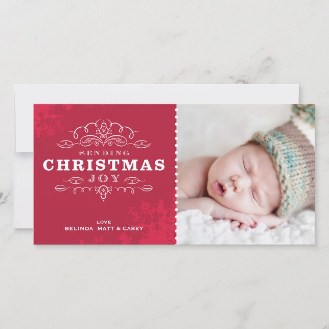 Tarjeta Festiva STYLISH HOLIDAY PHOTOCARD :: sending christmas joy (Anverso)
