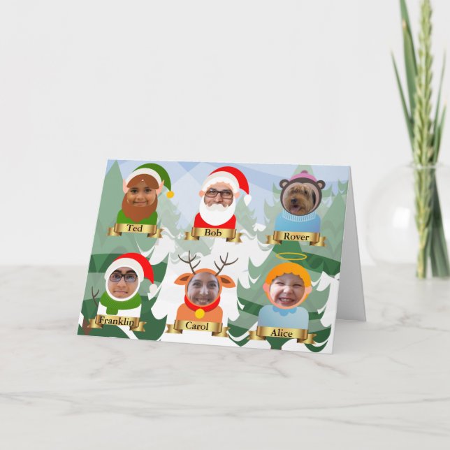 Tarjeta Festiva Su familia como Navidades Foto (Anverso)