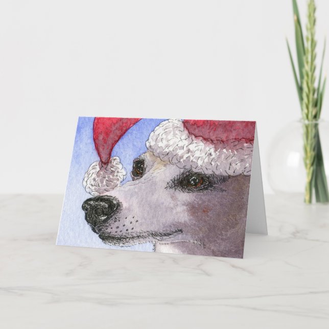 Tarjeta Festiva Su Gorra de vacaciones - whippet (Anverso)