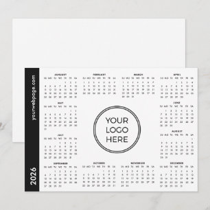 Tarjeta Festiva Su Logo Aquí Calendario blanco 2026