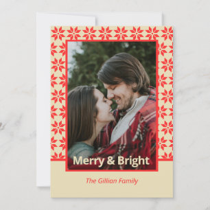 Tarjeta Festiva su nombre faux nordic