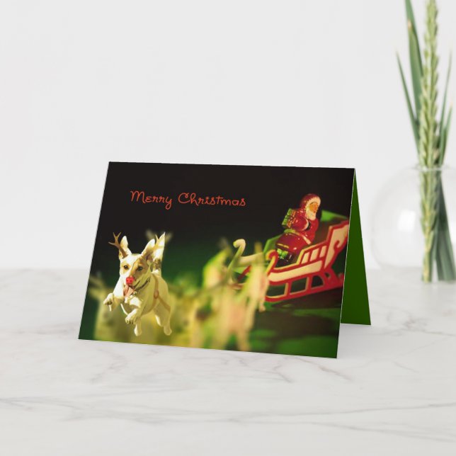 Tarjeta Festiva Submarinos de Jack Russell para Rudolph (Anverso)
