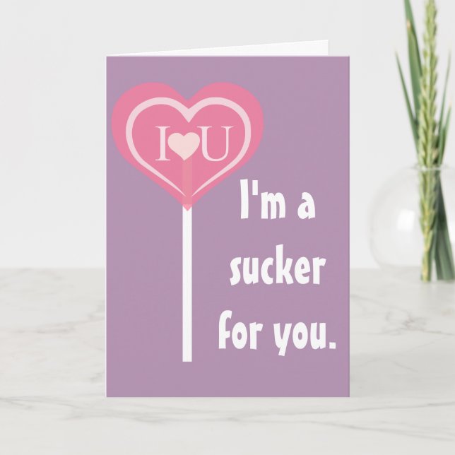 Tarjeta Festiva Sucker Para Usted, Valetine (Anverso)