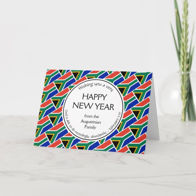 Tarjeta Festiva SUDÁFRICA Cristiana Feliz Año Nuevo (Anverso)