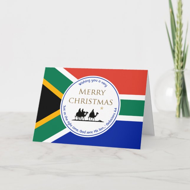 Tarjeta Festiva SUDÁFRICA Tres sabios NAVIDADES de la escritura (Anverso)