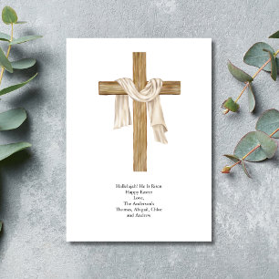 Tarjeta Festiva Sudario de cruz de Pascua Cristiano religioso