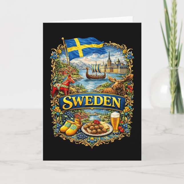 Tarjeta Festiva Suecia (Anverso)