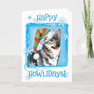 Tarjeta Festiva Sueco feliz Vallhund de Howlidays
