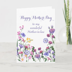 Tarjeta Festiva Suegra Feliz Día de la Madre Jardín Colorido 