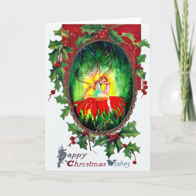 TARJETA FESTIVA SUEÑO DE HERRAMIENTA EN LA FLORES ROJAS (Anverso)