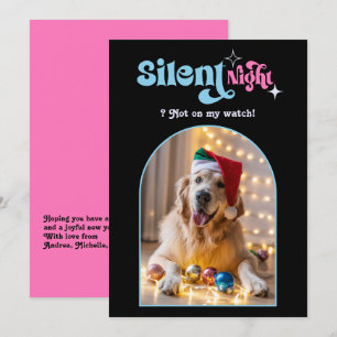 Tarjeta Festiva Sueño de Pastel Divertida Foto Retro de Perro Navi