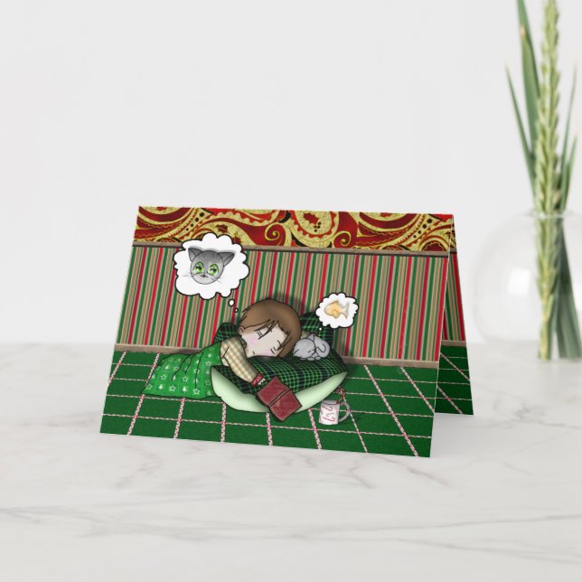 Tarjeta Festiva Sueño del día de fiesta del animado (Anverso)