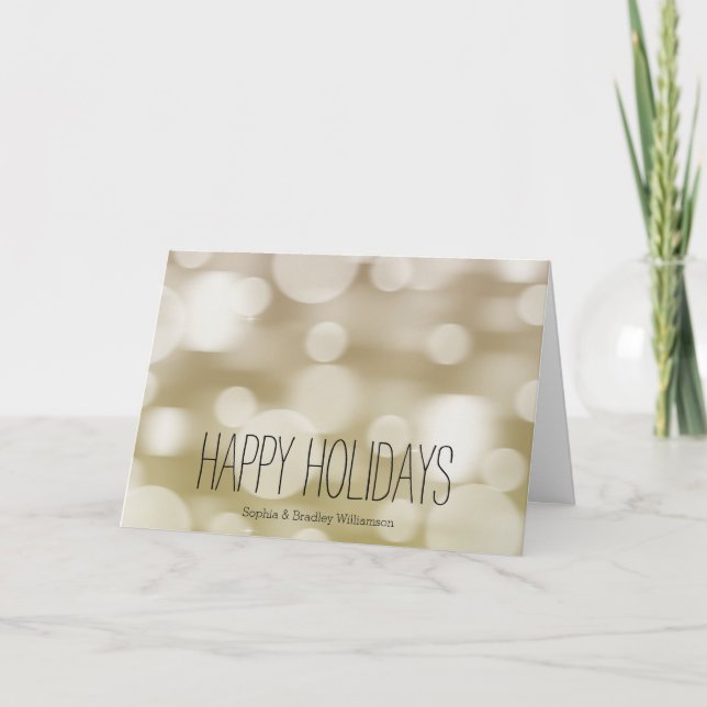 Tarjeta Festiva Sueño dorado Bokeh (Anverso)