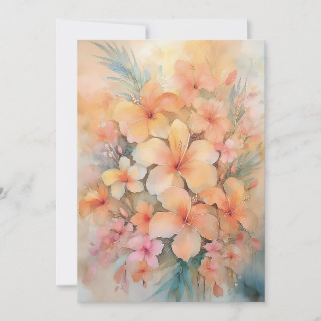 Tarjeta Festiva Sueño hawaiano Hibiscus (Anverso)